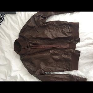 Brown leather jacket